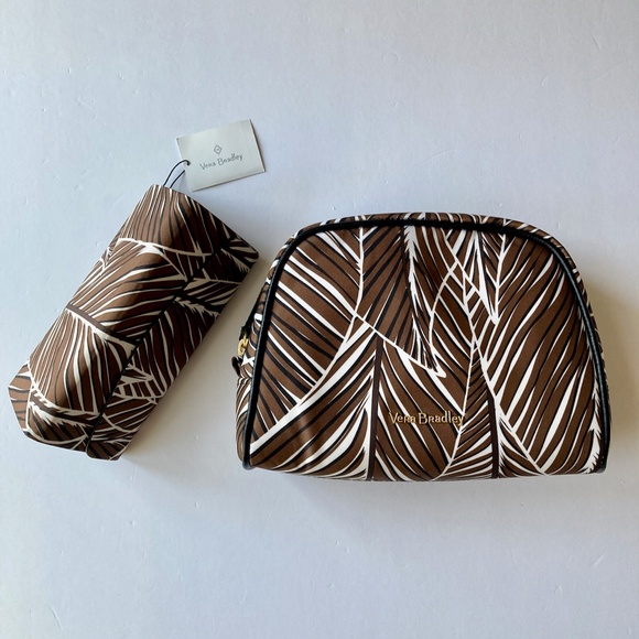 NEW Vera Bradley Cosmetic Case and Foldable Sunglass Case Set/2 Fabric & Leather - Picture 2 of 15